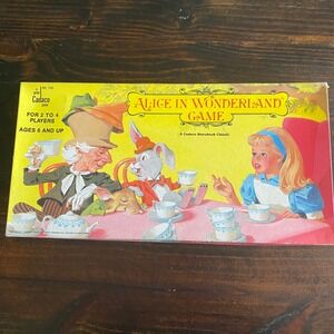 Vintage 1984 Cadaco Alice in Wonderland Board Game COMPLETE Storybook Classic